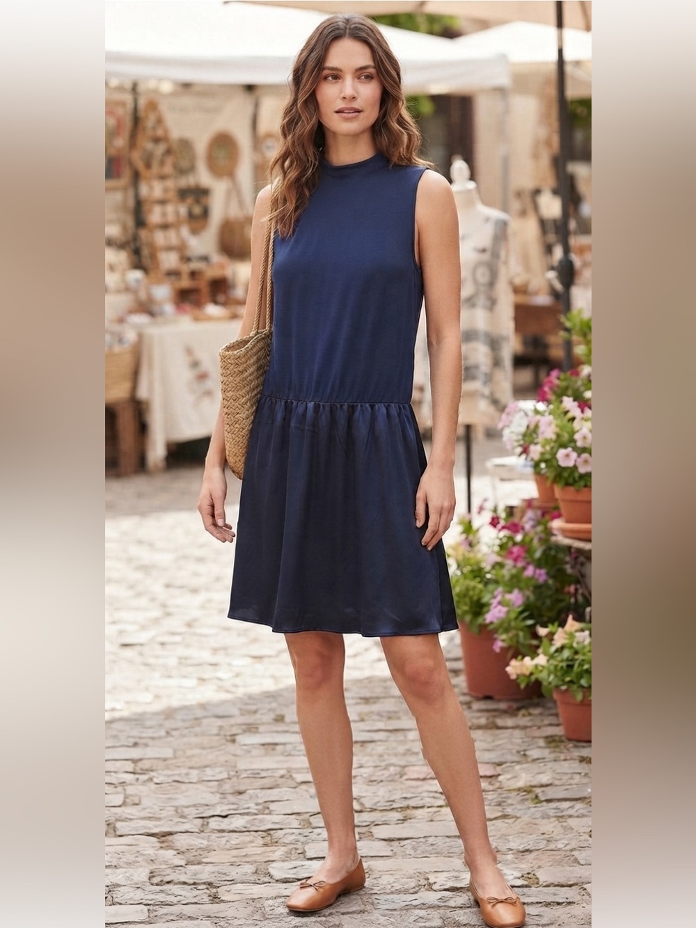 Michael Stars Ella Satin Nocturnal Dress